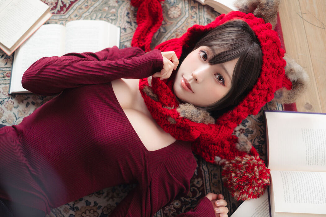 Coser@Ely_eee ElyEE子 – 红色 KNITTING