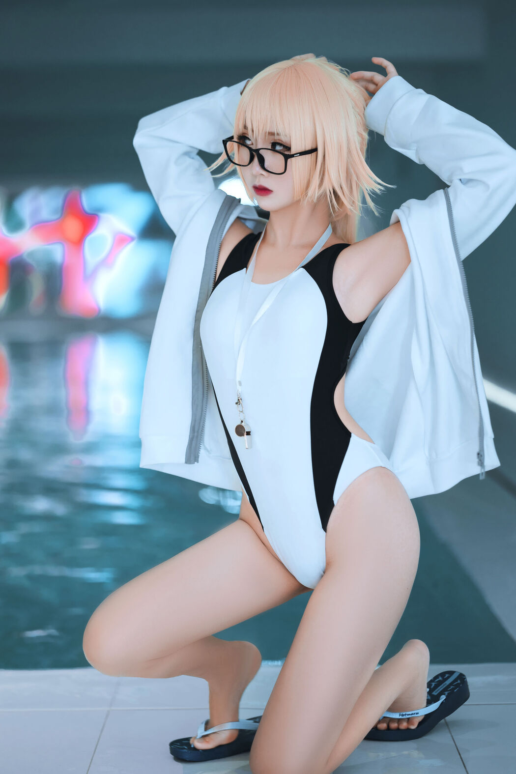 [COS Welfare] Cute and popular Coser Noodle Fairy - Joan of Arc Swimsuit