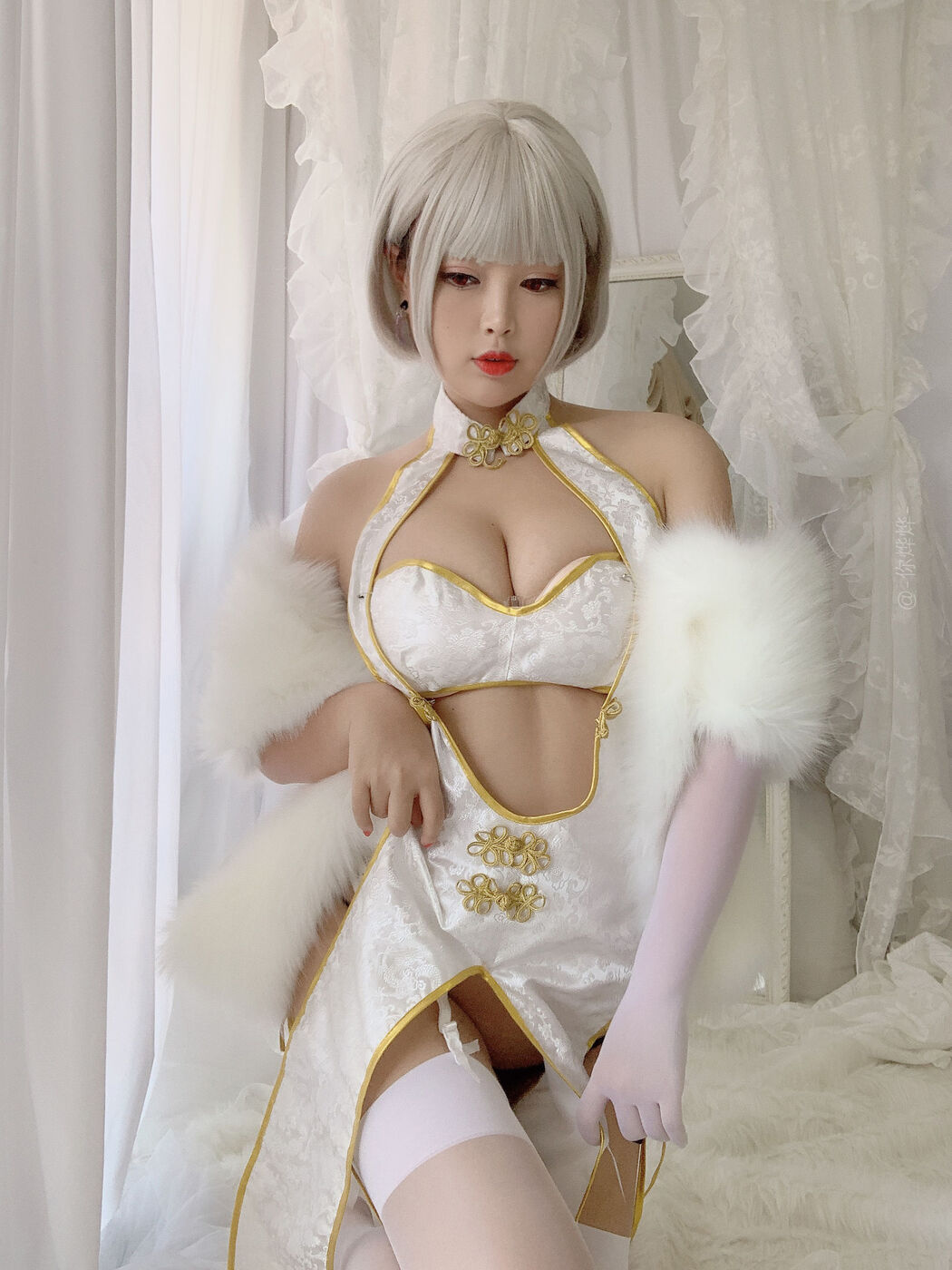 [Beauty Coser]-Bai Ye-"White Cheongsam"