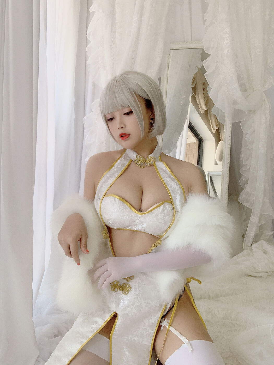 [Beauty Coser]-Bai Ye-"White Cheongsam"