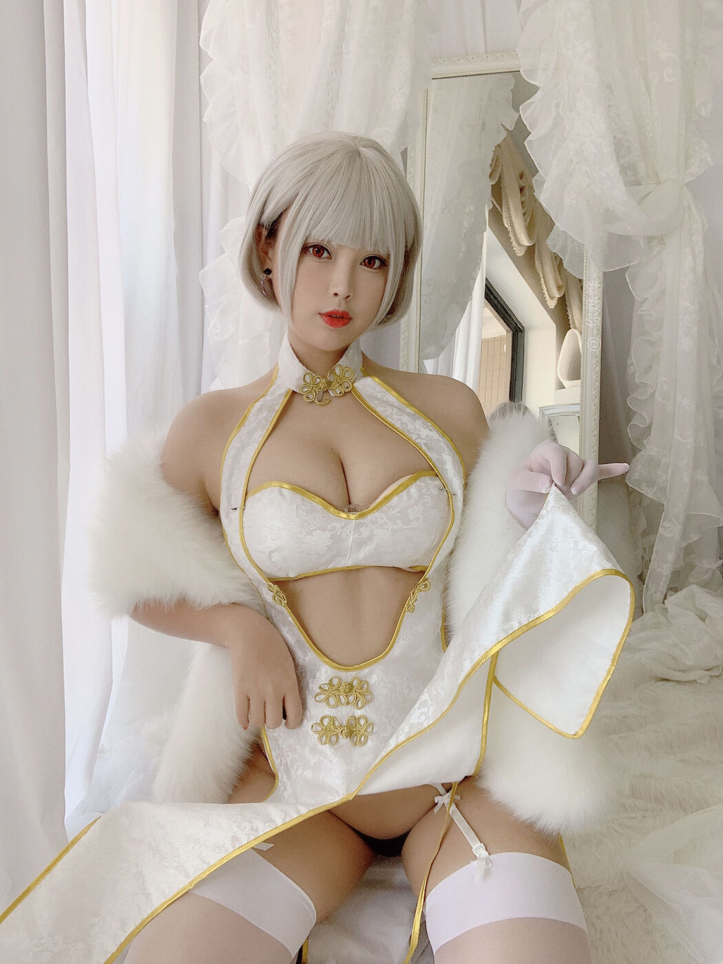 [Beauty Coser]-Bai Ye-"White Cheongsam"