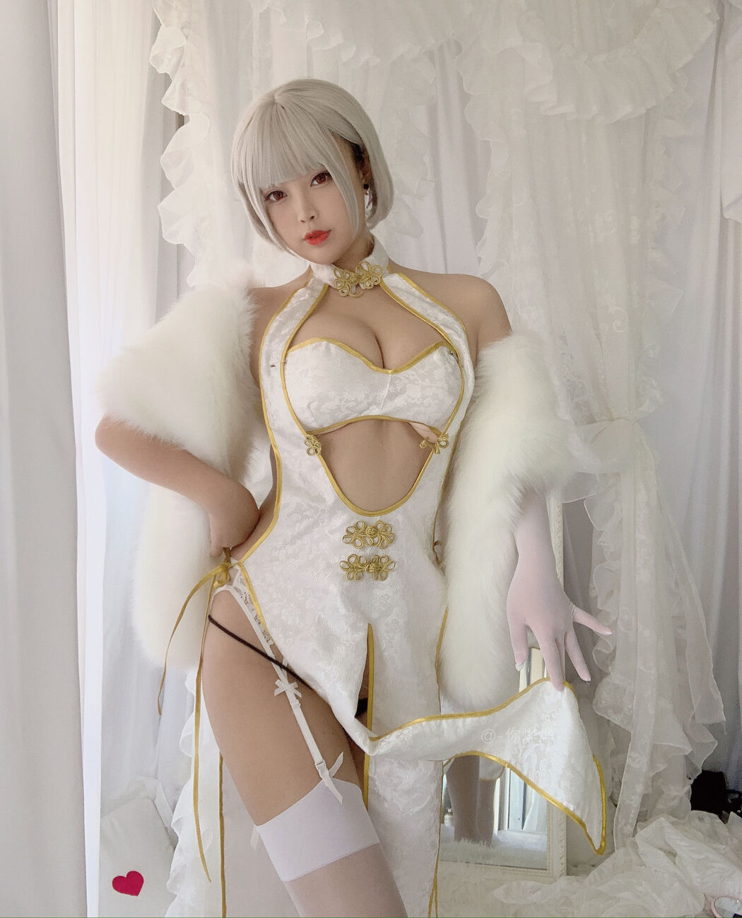 [Beauty Coser]-Bai Ye-"White Cheongsam"