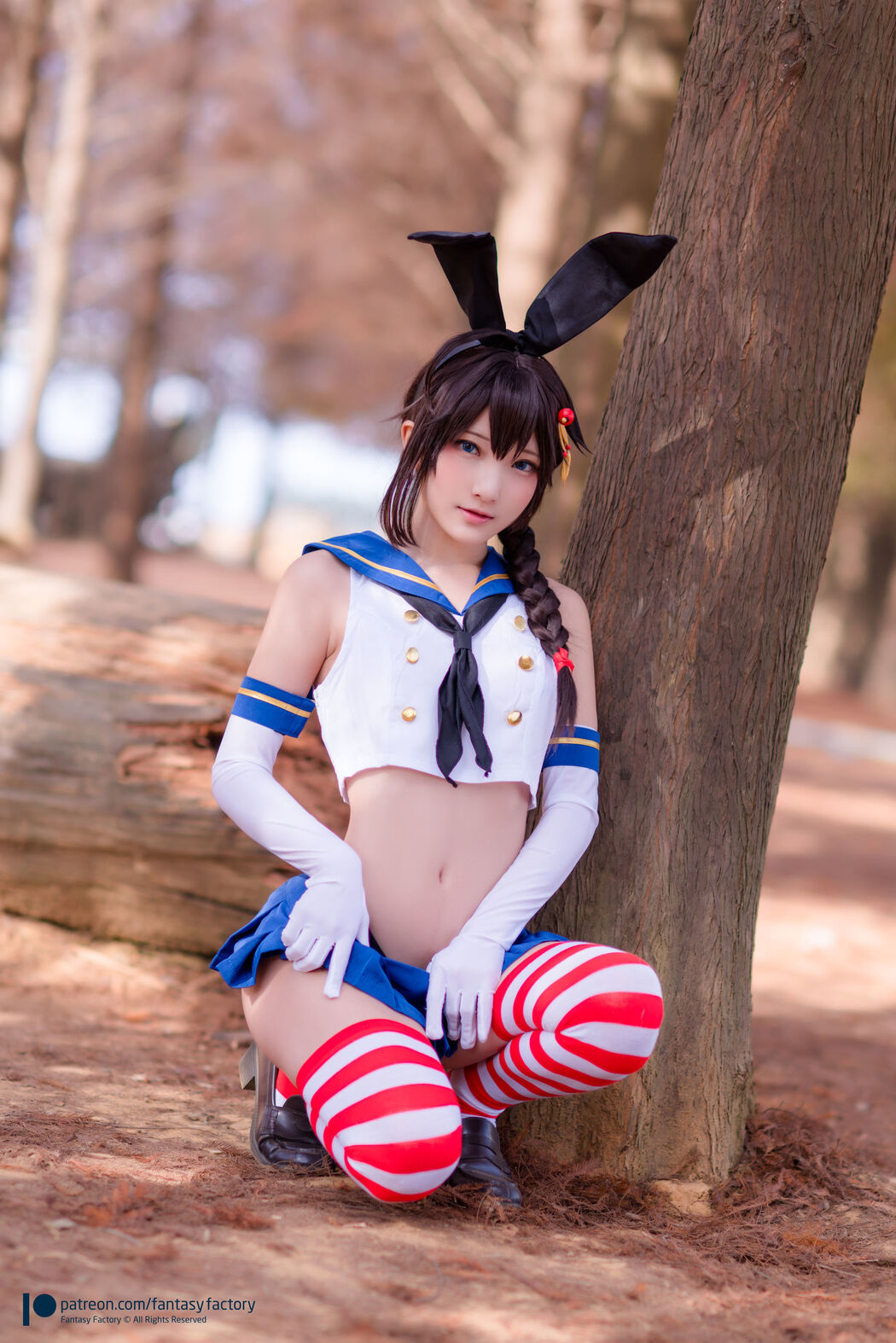 COSER Xiaoding "JK Uniform + Sailor Bunny Outside Shooting" [Fantasy Factory]