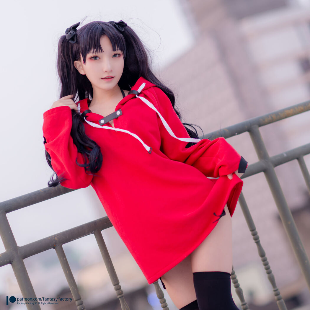 COSER Xiaoding "Bicycle Girl Vinyl Sexy Net Shirt" [Fantasy Factory]