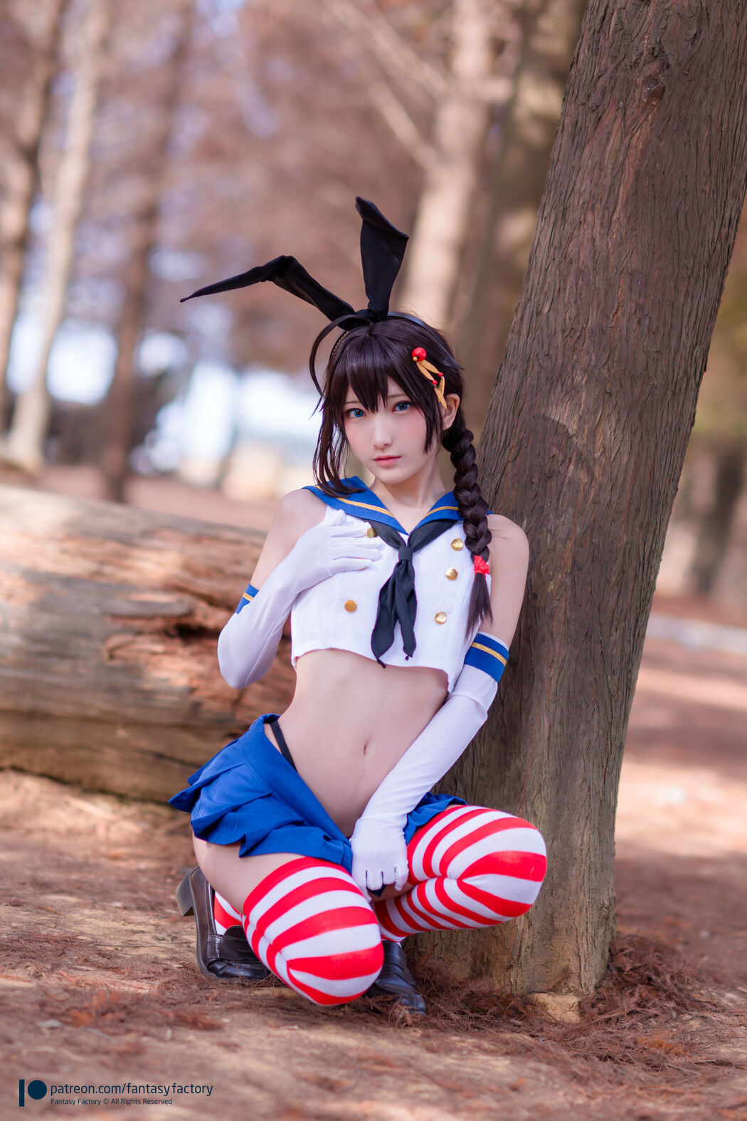 COSER Xiaoding "JK Uniform + Sailor Bunny Outside Shooting" [Fantasy Factory]