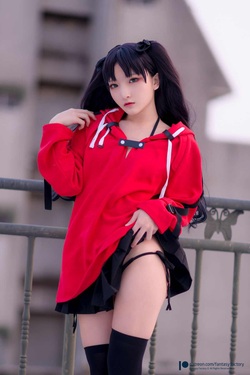 COSER Xiaoding "Bicycle Girl Vinyl Sexy Net Shirt" [Fantasy Factory]