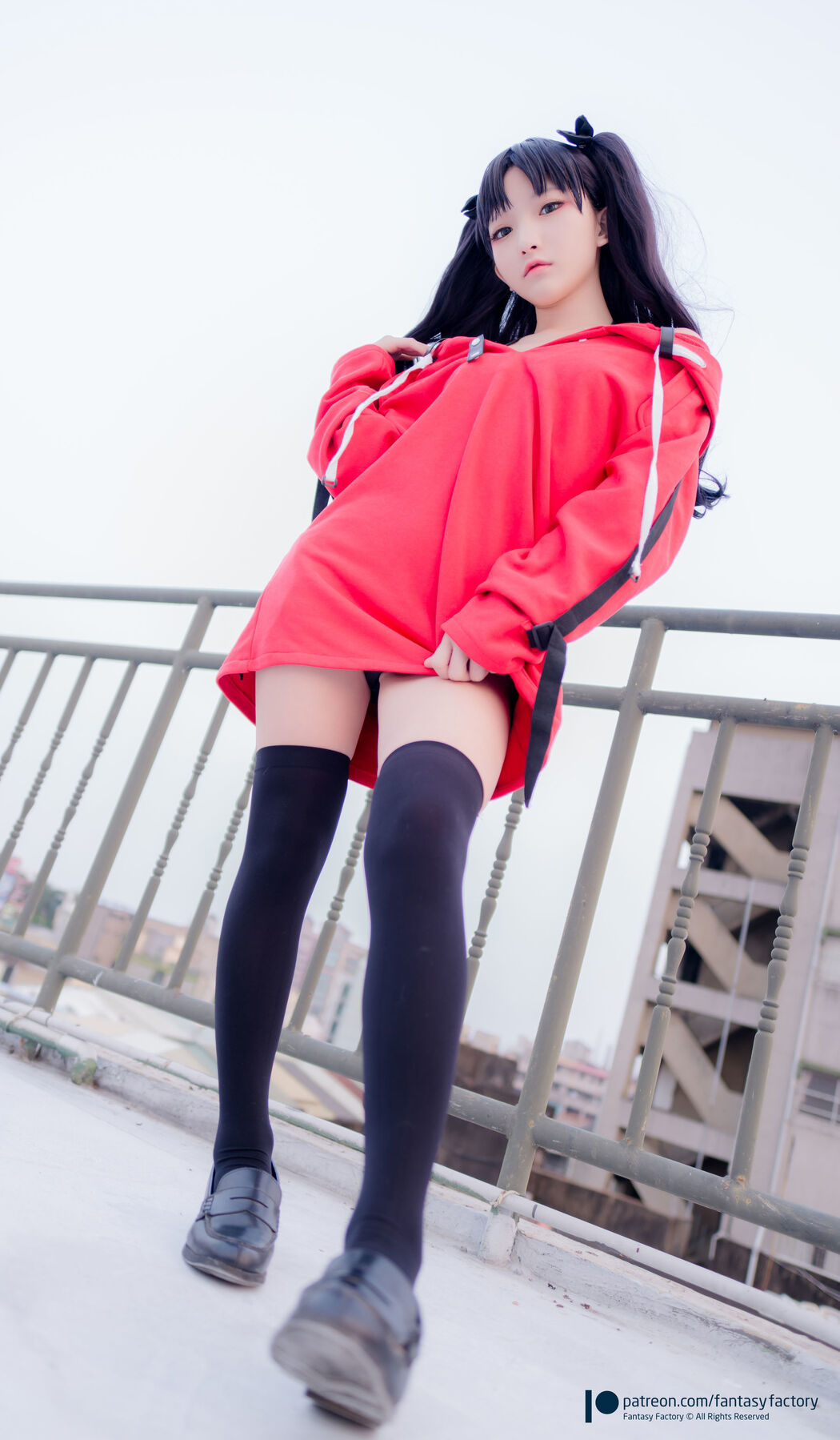 COSER Xiaoding "Bicycle Girl Vinyl Sexy Net Shirt" [Fantasy Factory]