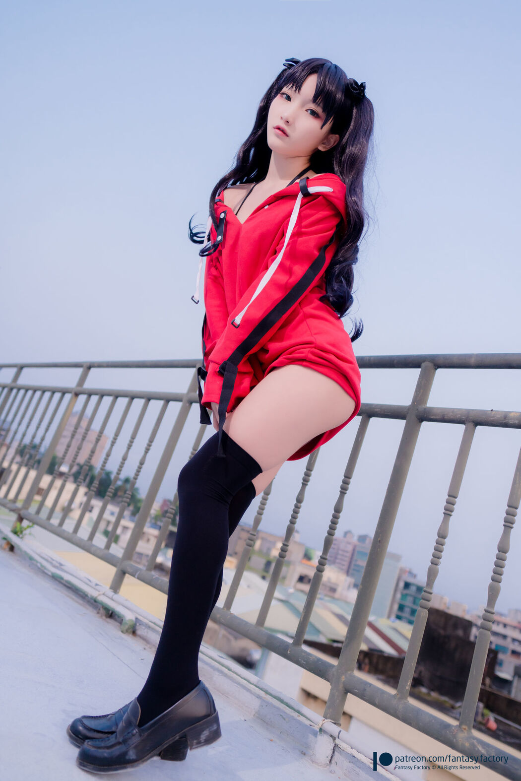 COSER Xiaoding "Bicycle Girl Vinyl Sexy Net Shirt" [Fantasy Factory]