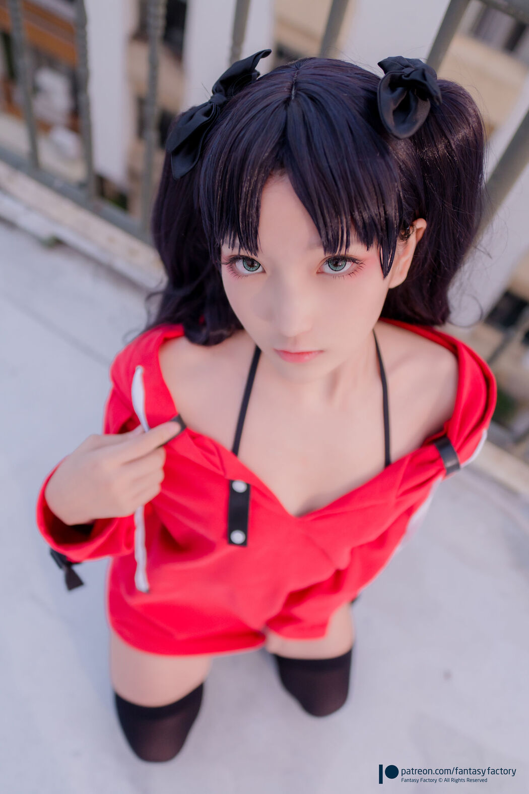 COSER Xiaoding "Bicycle Girl Vinyl Sexy Net Shirt" [Fantasy Factory]