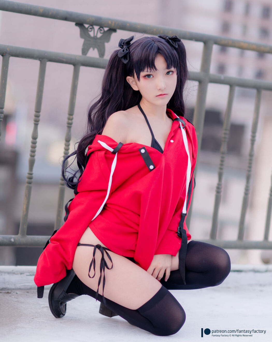 COSER Xiaoding "Bicycle Girl Vinyl Sexy Net Shirt" [Fantasy Factory]