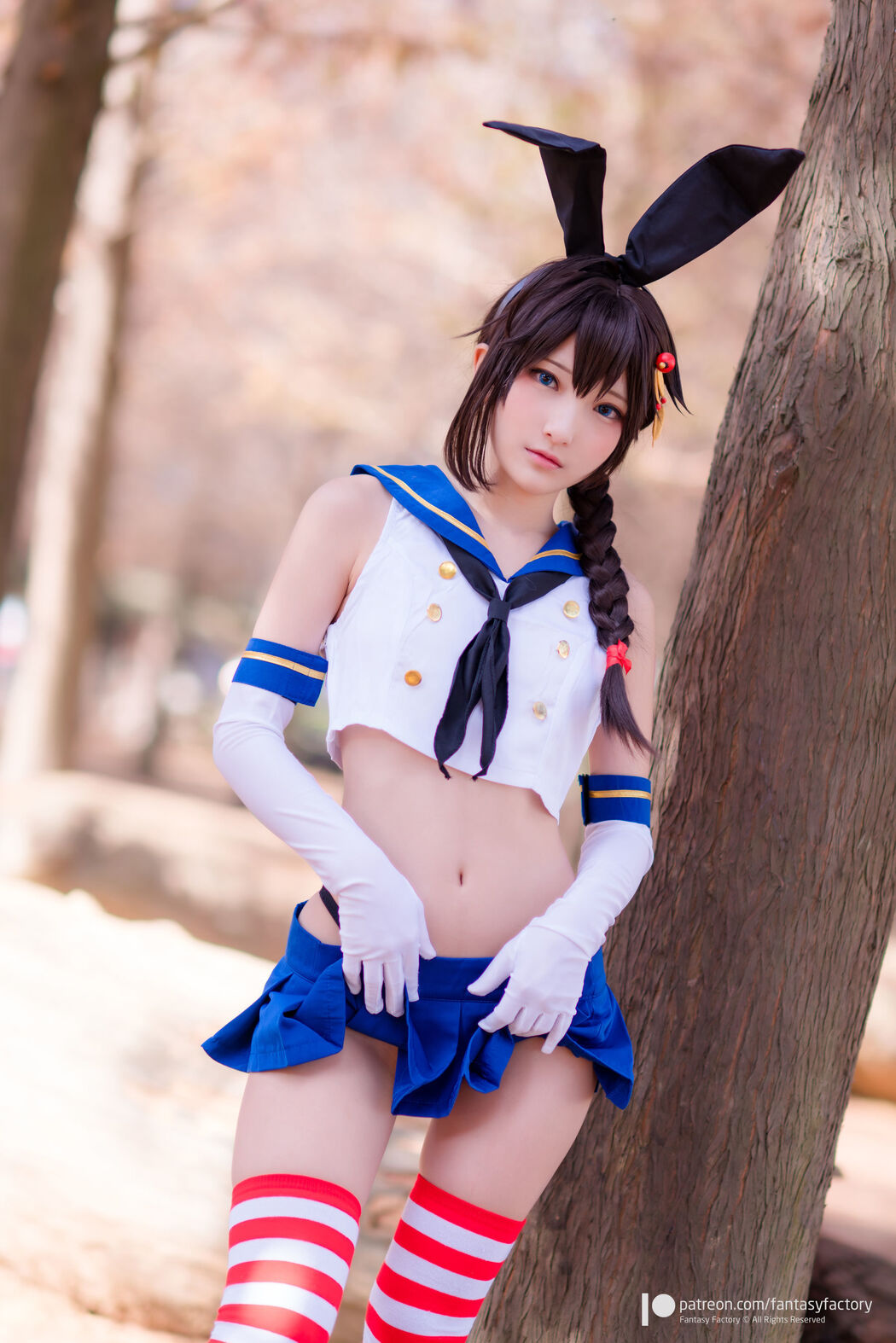 COSER Xiaoding "JK Uniform + Sailor Bunny Outside Shooting" [Fantasy Factory]