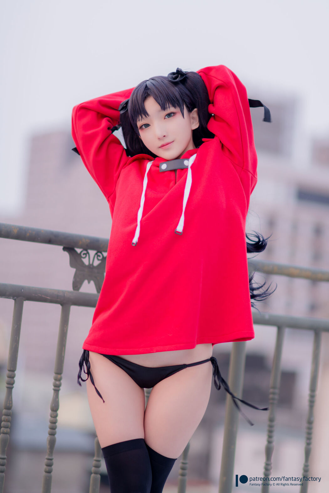 COSER Xiaoding "Bicycle Girl Vinyl Sexy Net Shirt" [Fantasy Factory]