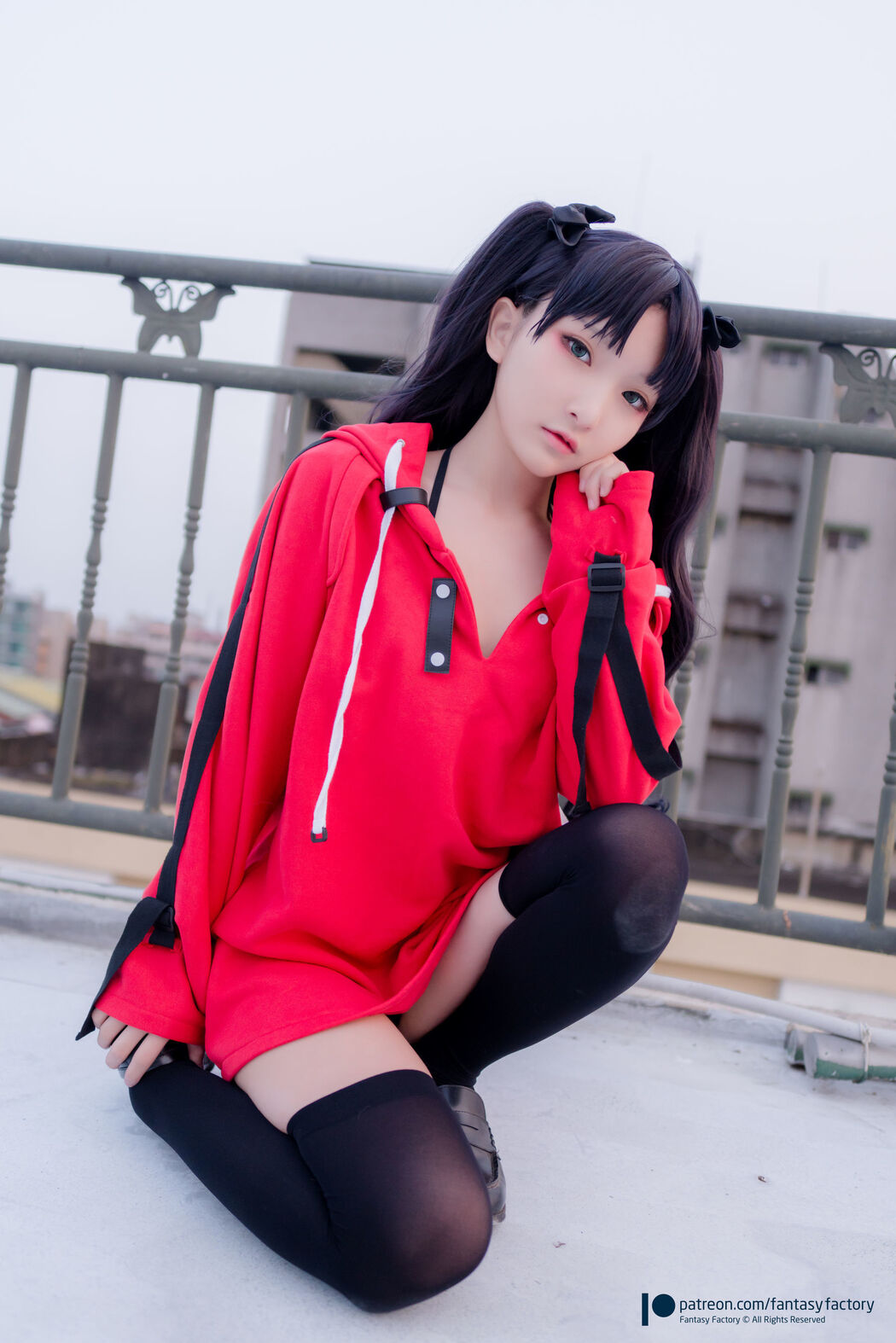 COSER Xiaoding "Bicycle Girl Vinyl Sexy Net Shirt" [Fantasy Factory]