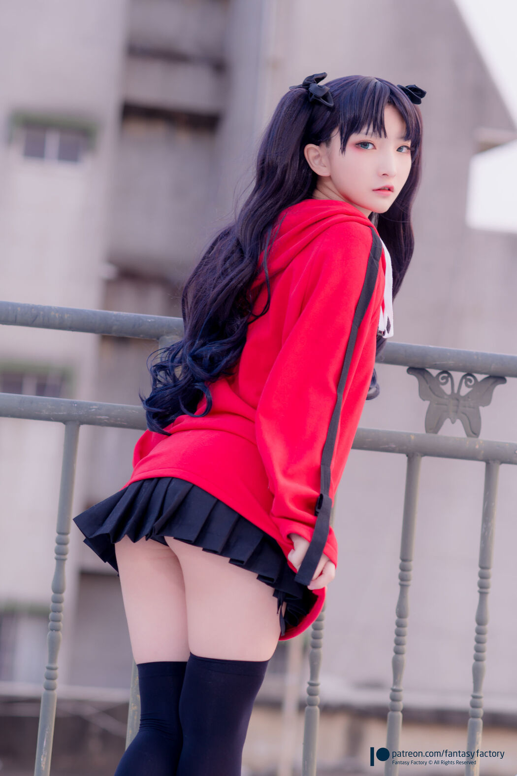 COSER Xiaoding "Bicycle Girl Vinyl Sexy Net Shirt" [Fantasy Factory]