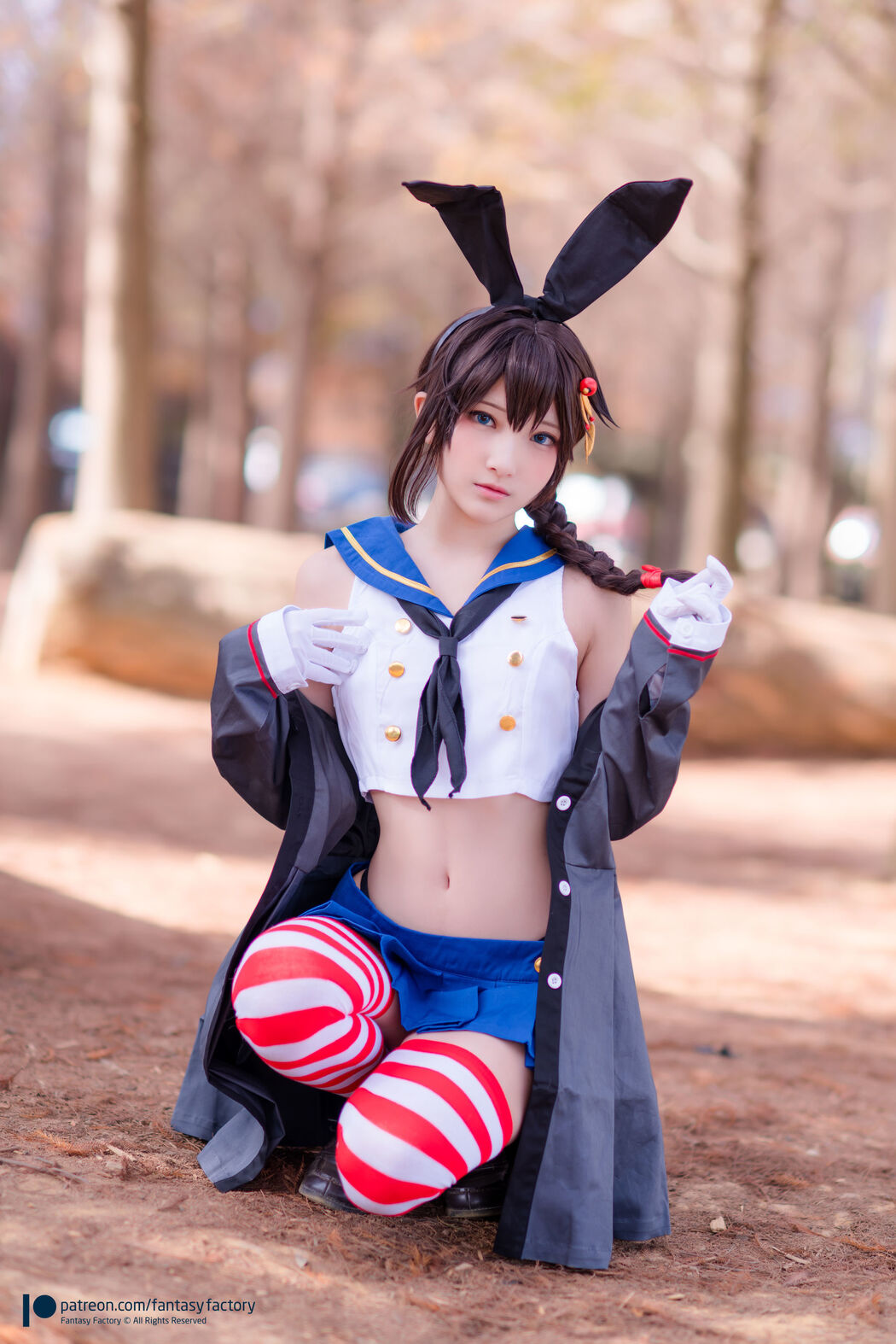 COSER Xiaoding "JK Uniform + Sailor Bunny Outside Shooting" [Fantasy Factory]