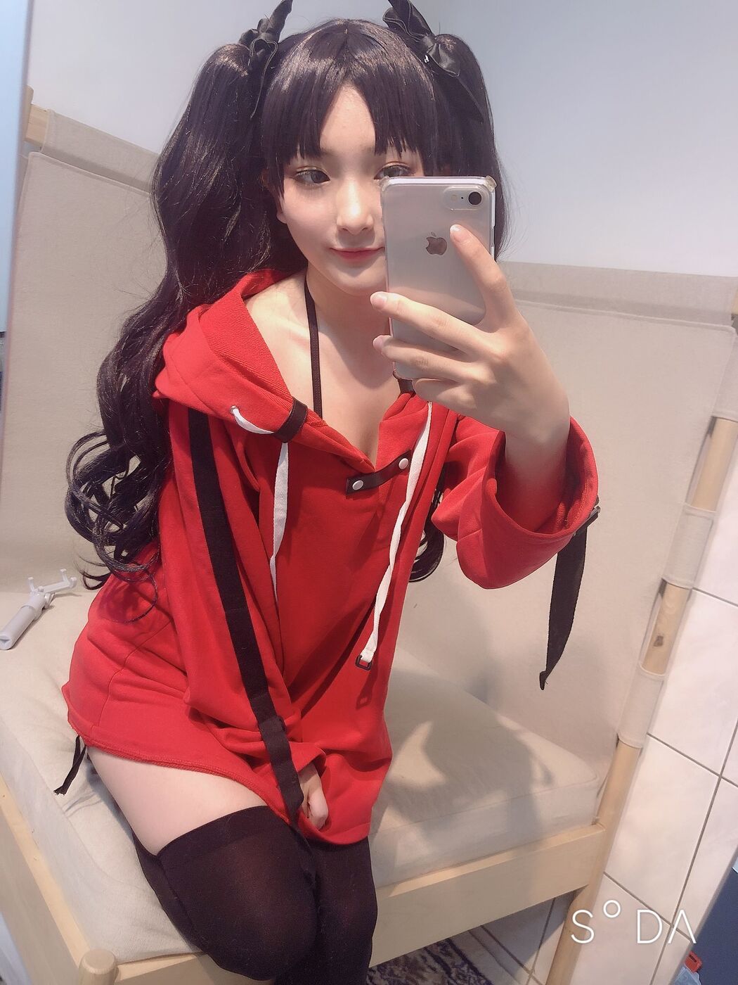 COSER Xiaoding "Bicycle Girl Vinyl Sexy Net Shirt" [Fantasy Factory]