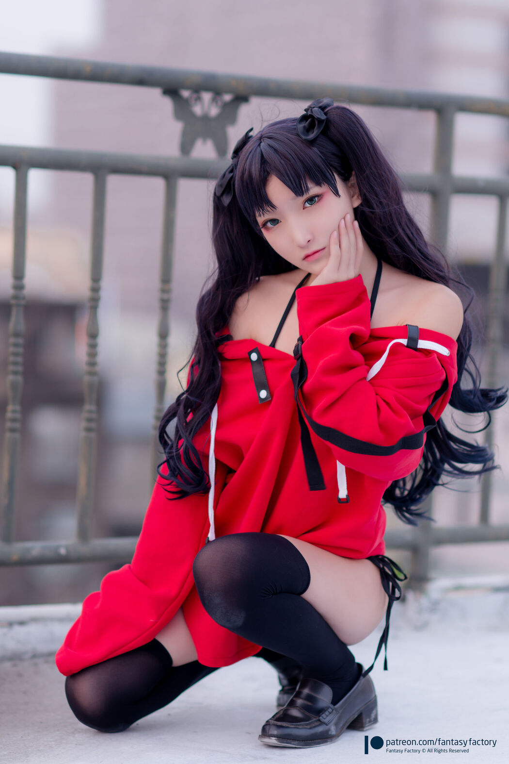 COSER Xiaoding "Bicycle Girl Vinyl Sexy Net Shirt" [Fantasy Factory]