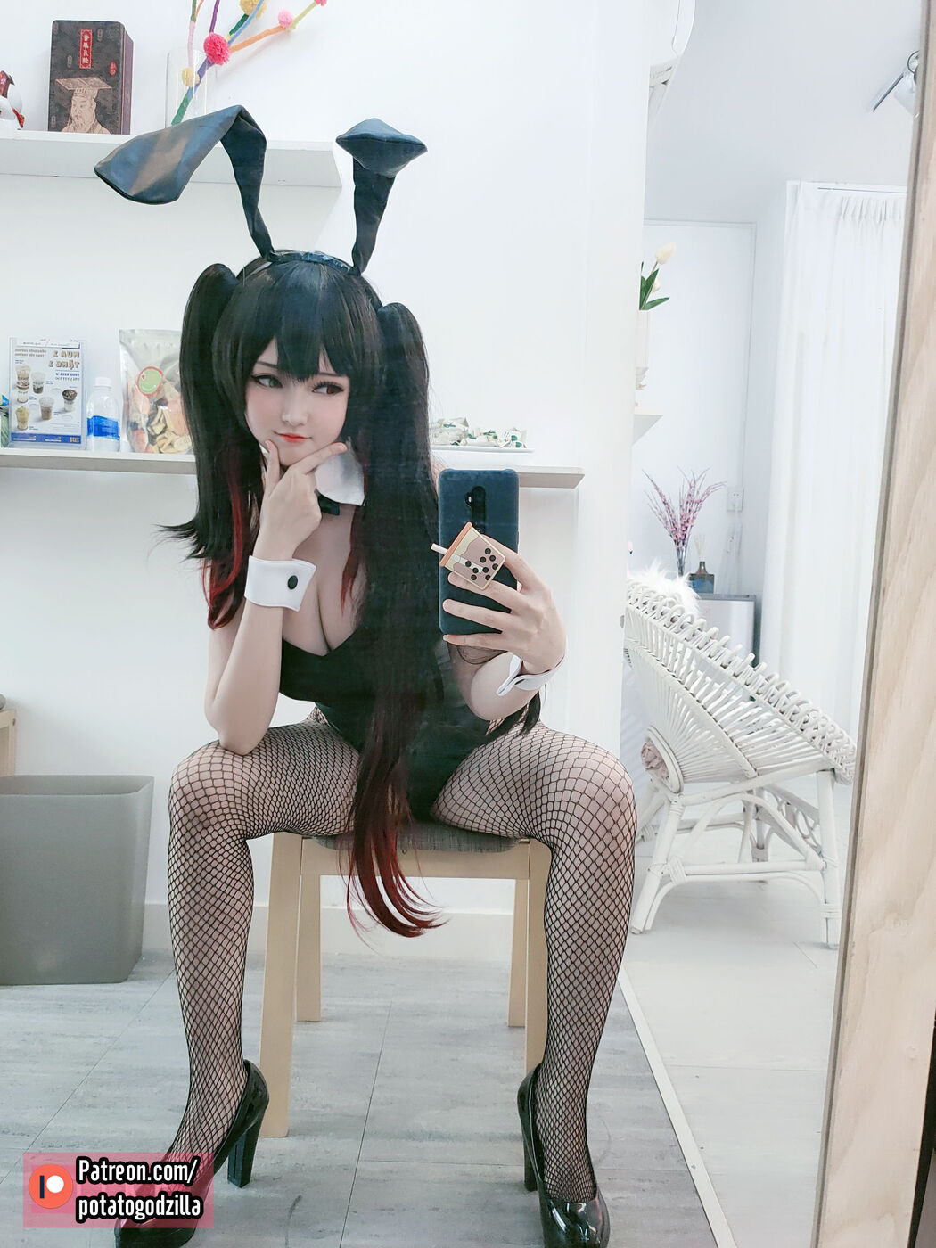 [COS Welfare] Miss Coser Potato Godzilla - Kurumi Tokisaki Bunny Girl
