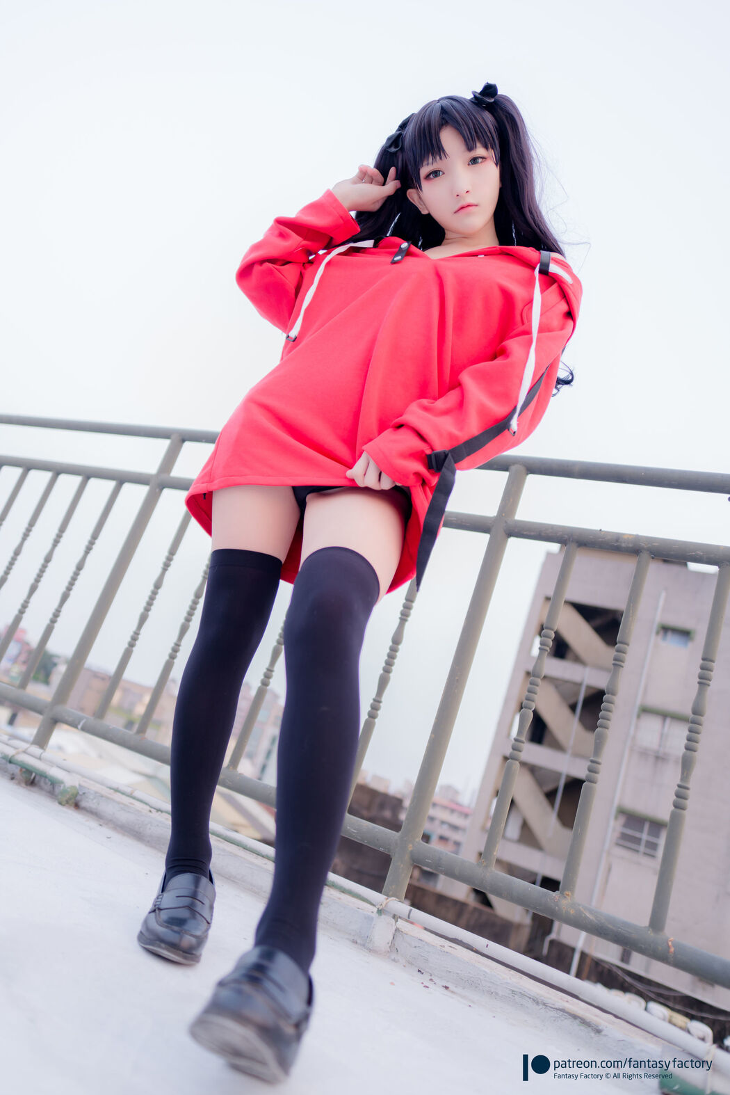 COSER Xiaoding "Bicycle Girl Vinyl Sexy Net Shirt" [Fantasy Factory]