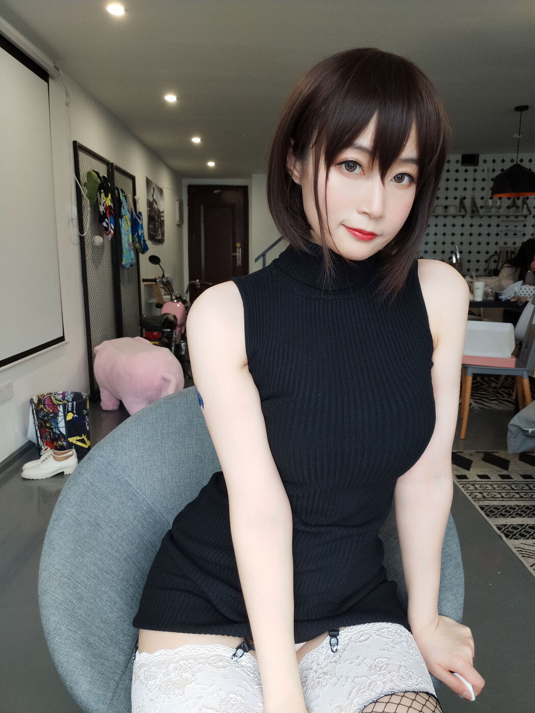 COSER Silver 81 "Black Bag Hip Skirt" [COSPLAY Girl]