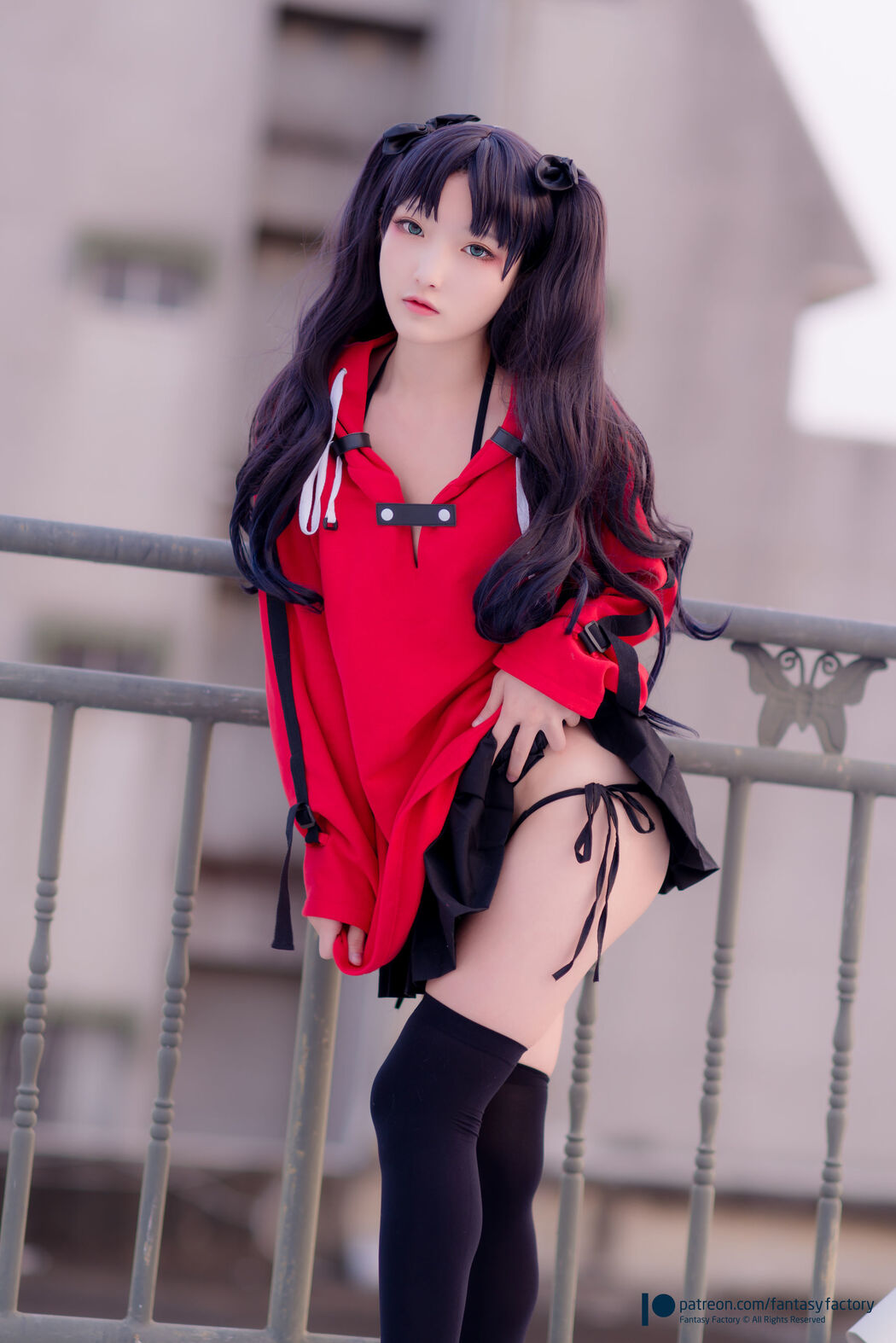 COSER Xiaoding "Bicycle Girl Vinyl Sexy Net Shirt" [Fantasy Factory]