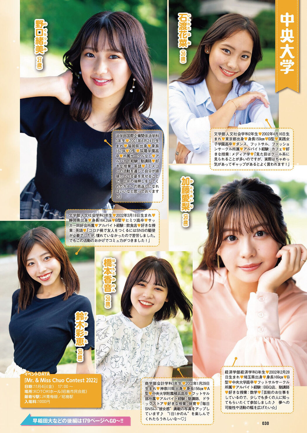 ミスキャンパス2022前編, Weekly Playboy 2022 No.46 (週刊プレイボーイ 2022年46号)