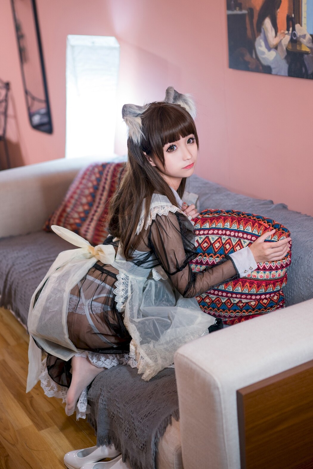Cosplay 蠢沫沫 Chunmomo 黑透明女仆