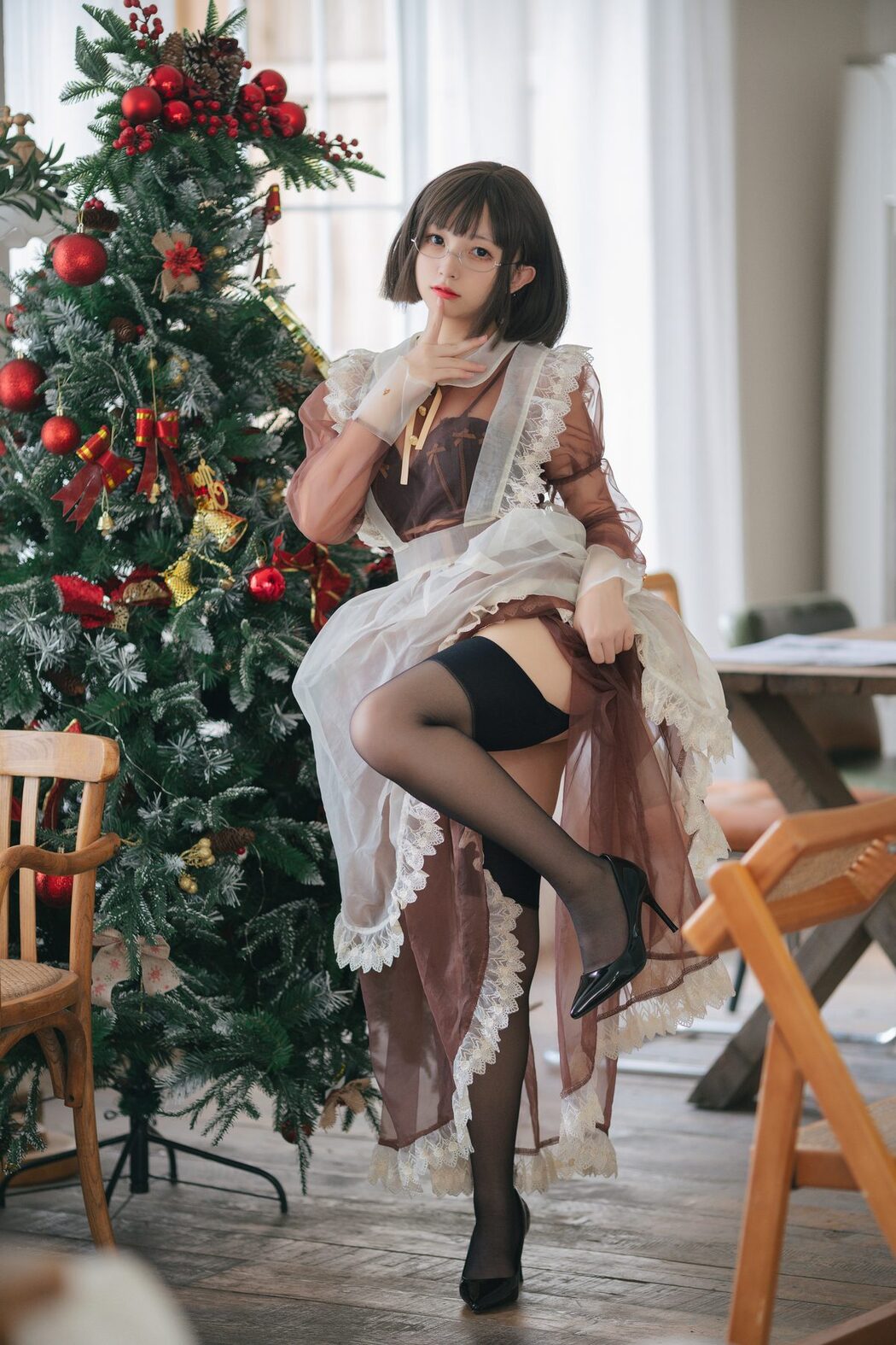 Coser@花铃 – 透明女仆