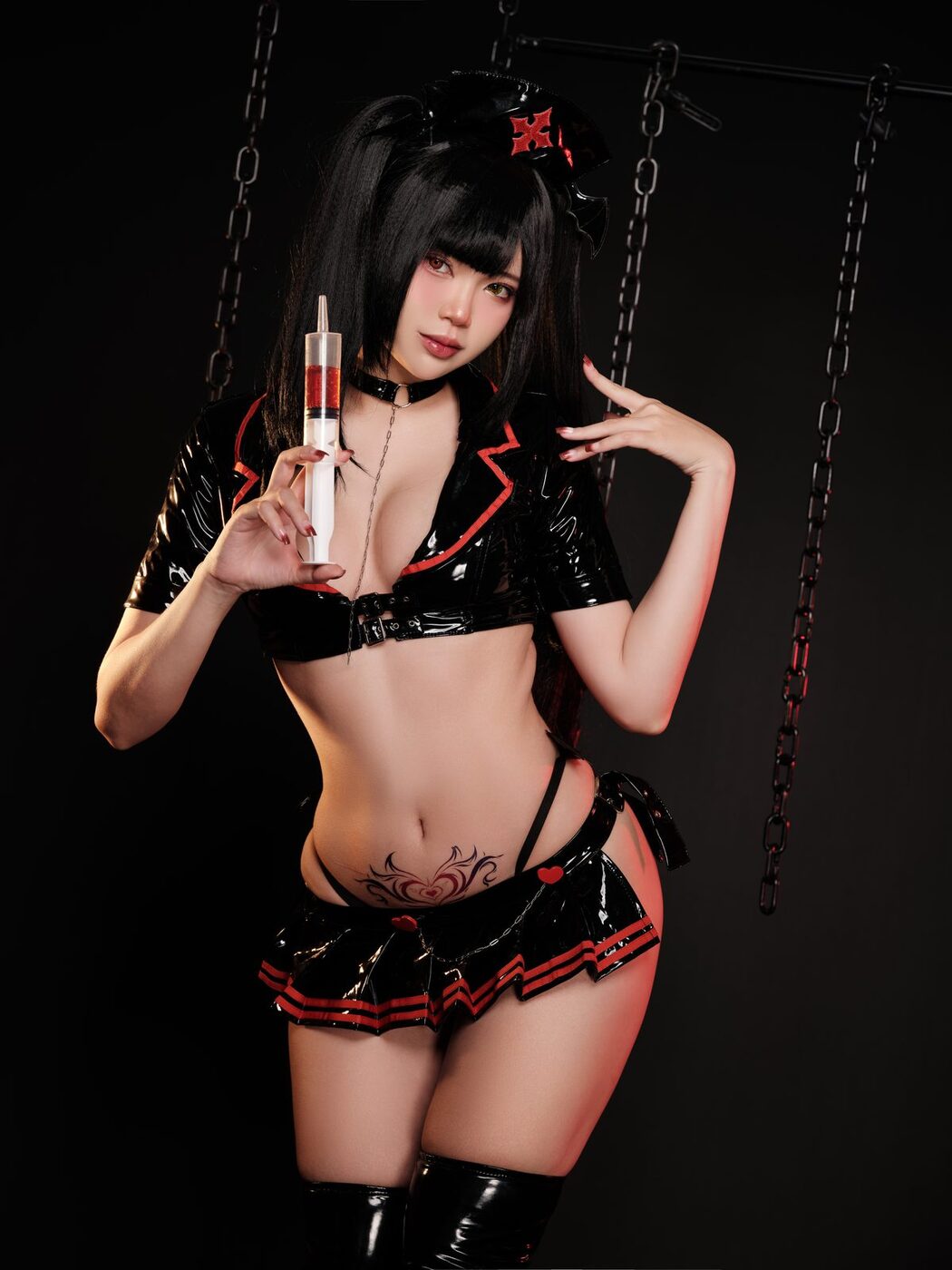 Coser@ZinieQ – Kurumi Dark Nurse Cosplay