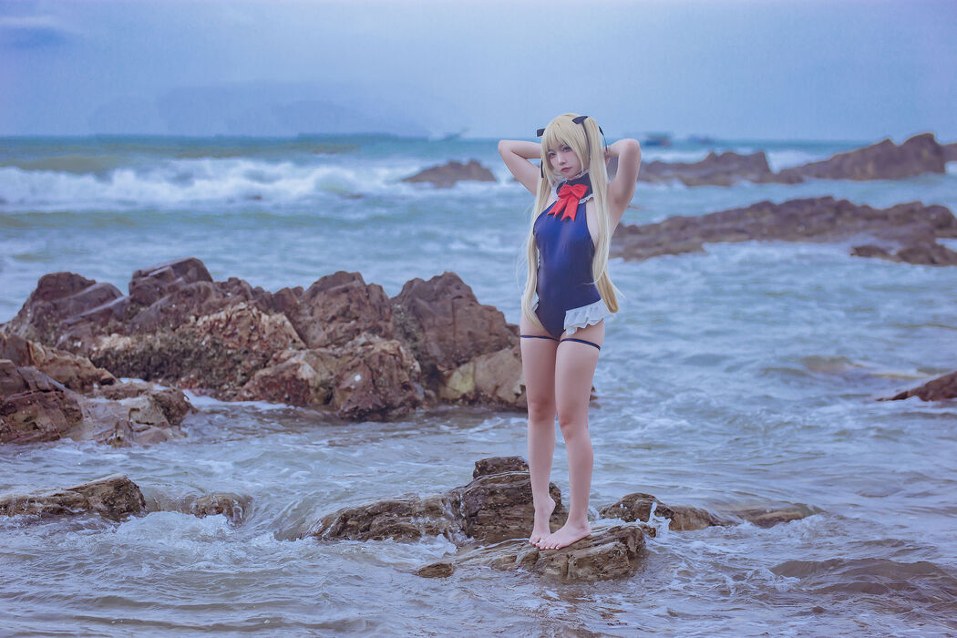 [Net Red COS] Popular Coser Nizuo Nisa-Blue Marie Rose Swimsuit