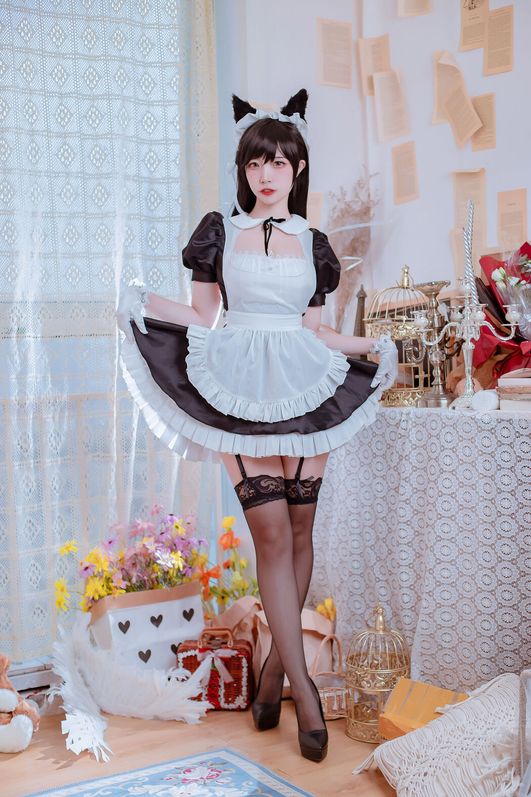 [Cosplay Photo] Popular Coser Nizo Nisa - The Blue Atago Maid of the Dog's Family