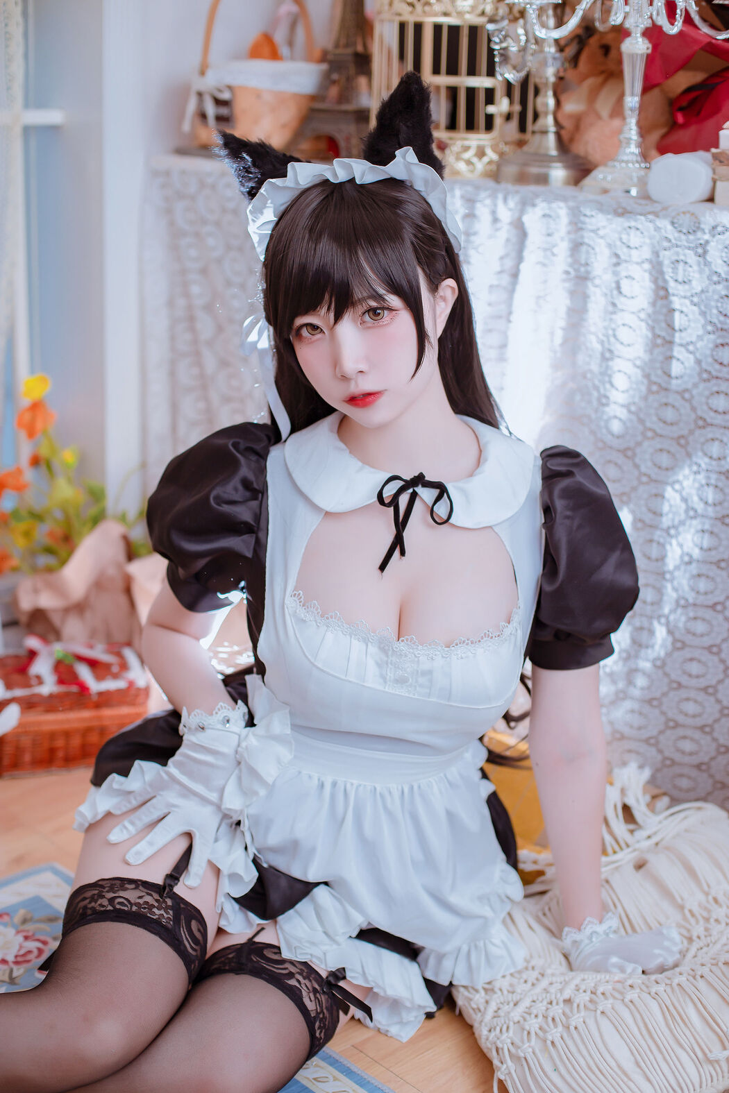 [Cosplay Photo] Popular Coser Nizo Nisa - The Blue Atago Maid of the Dog's Family