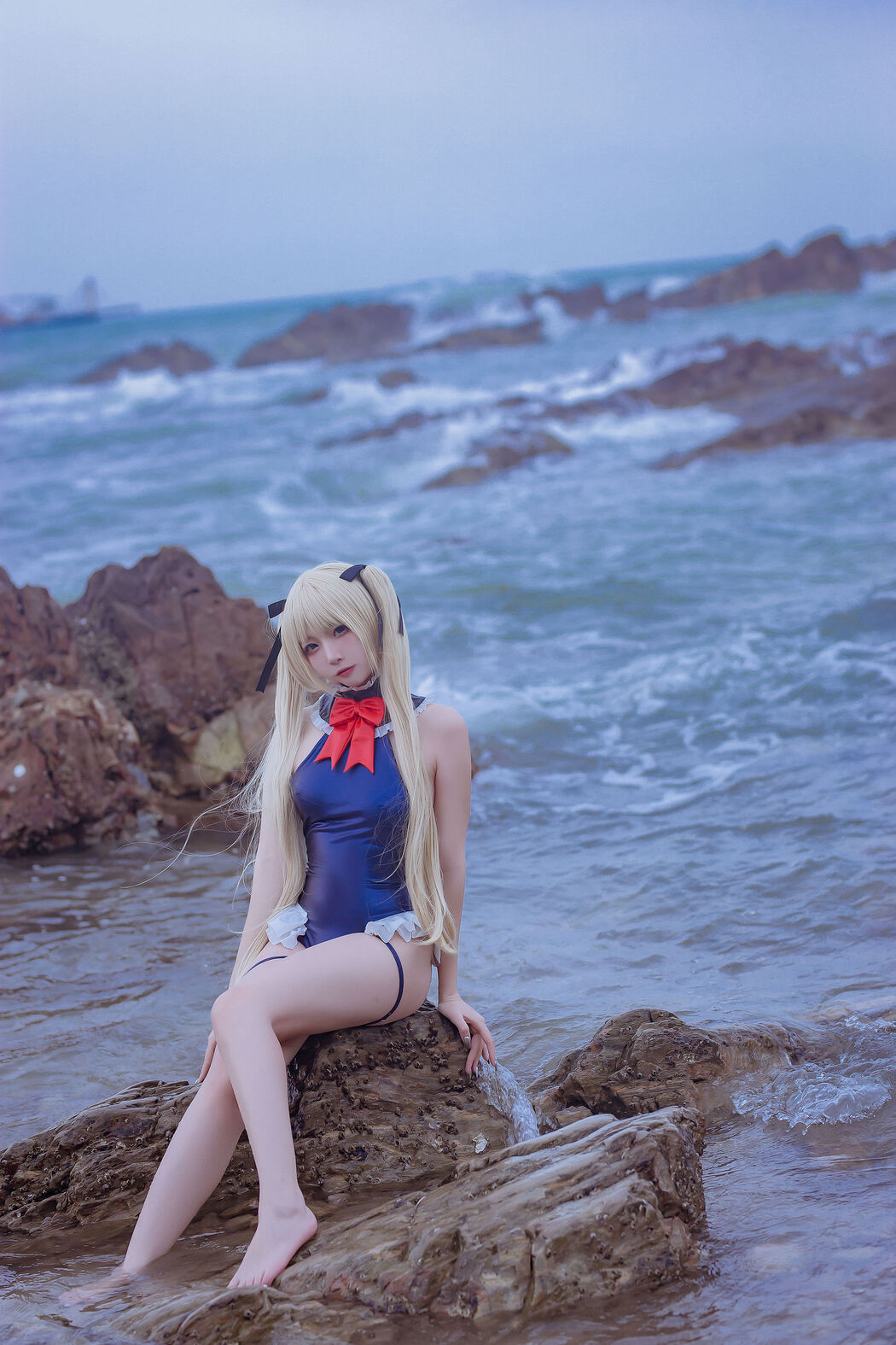 [Net Red COS] Popular Coser Nizuo Nisa-Blue Marie Rose Swimsuit