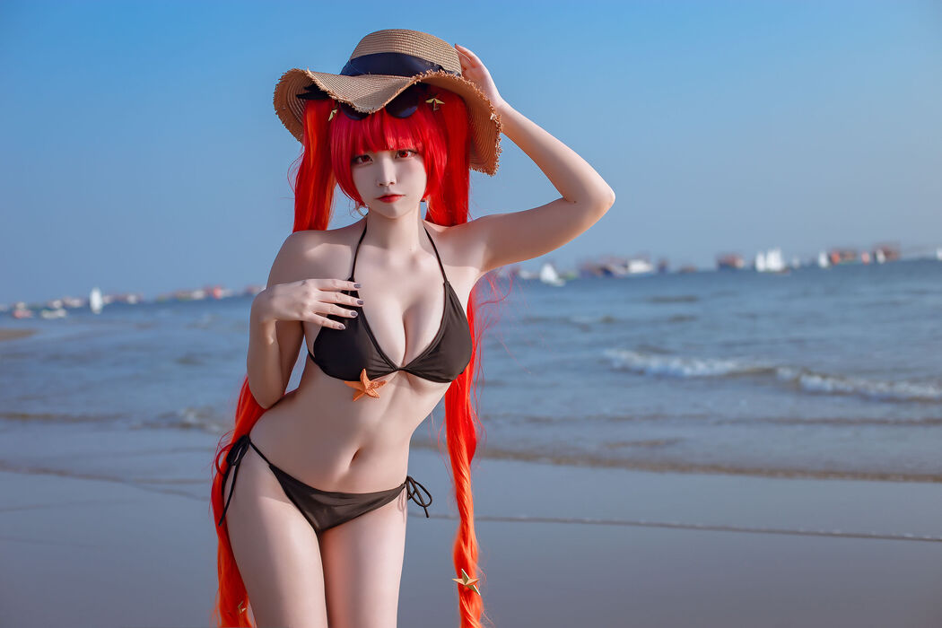 [Net Red COS] Popular Coser Nizuo Nisa-Blue Honolulu Swimsuit