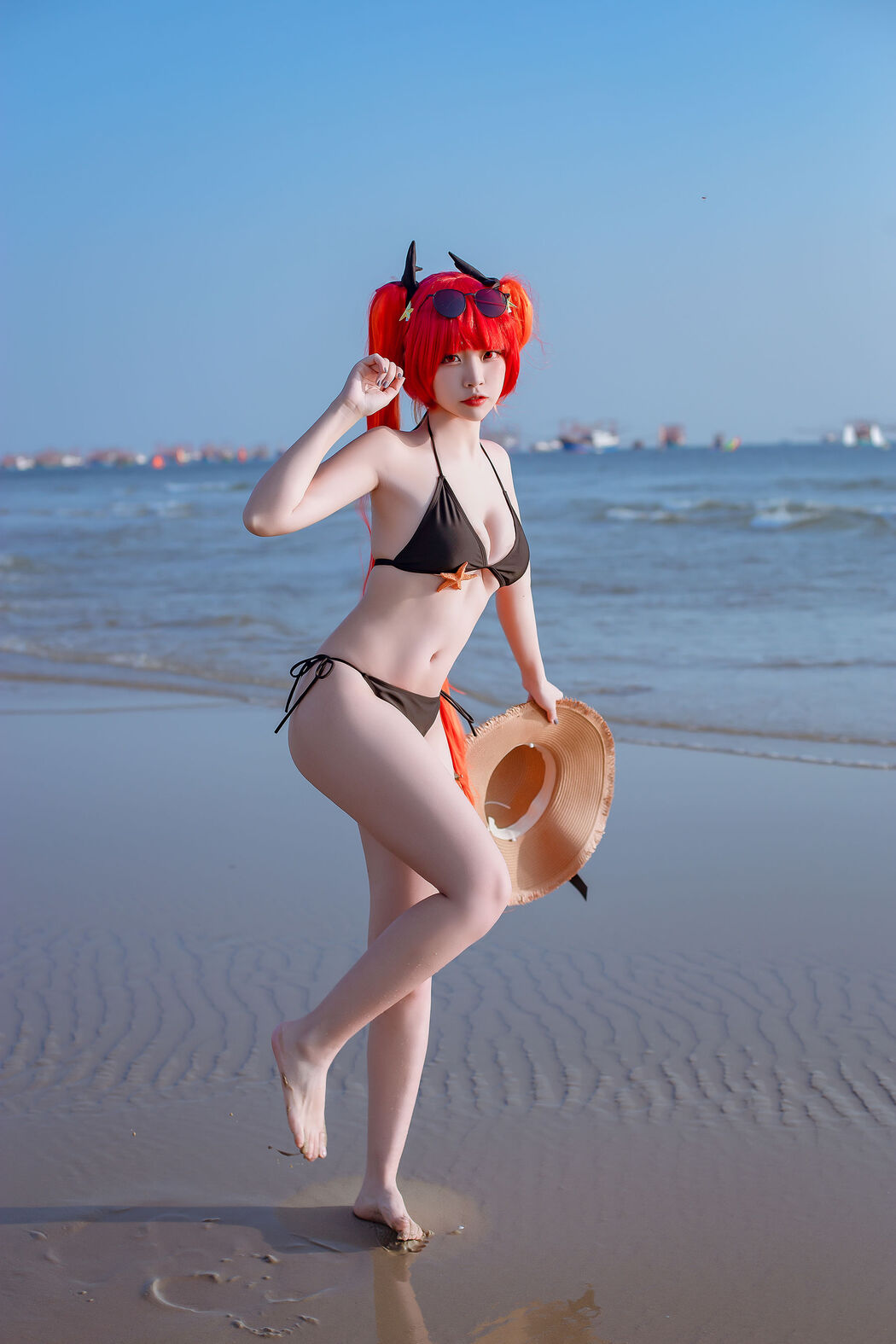 [Net Red COS] Popular Coser Nizuo Nisa-Blue Honolulu Swimsuit