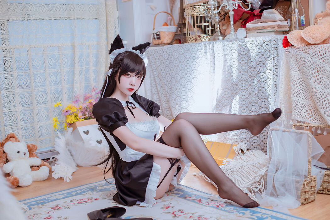 [Cosplay Photo] Popular Coser Nizo Nisa - The Blue Atago Maid of the Dog's Family