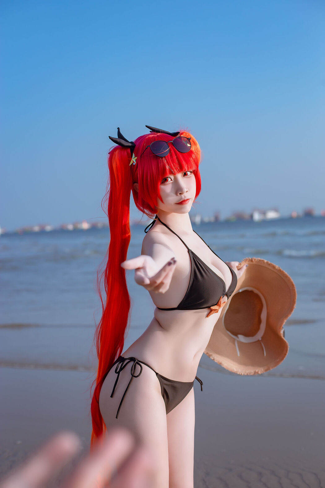 [Net Red COS] Popular Coser Nizuo Nisa-Blue Honolulu Swimsuit Cover Photo