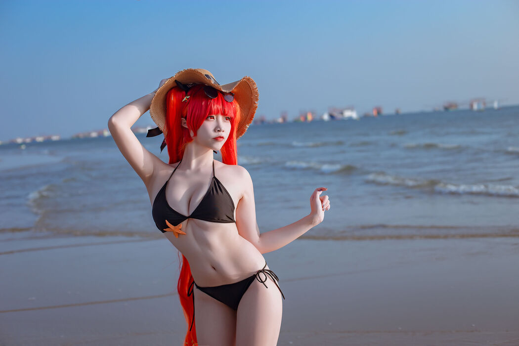 [Net Red COS] Popular Coser Nizuo Nisa-Blue Honolulu Swimsuit