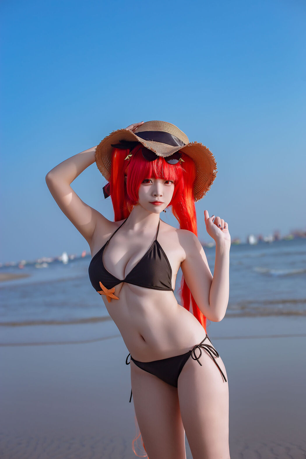 [Net Red COS] Popular Coser Nizuo Nisa-Blue Honolulu Swimsuit