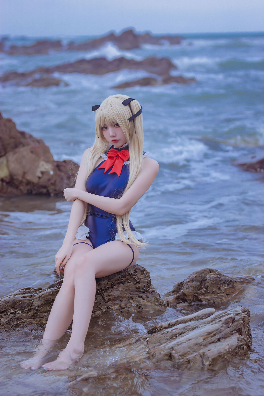 [Net Red COS] Popular Coser Nizuo Nisa-Blue Marie Rose Swimsuit