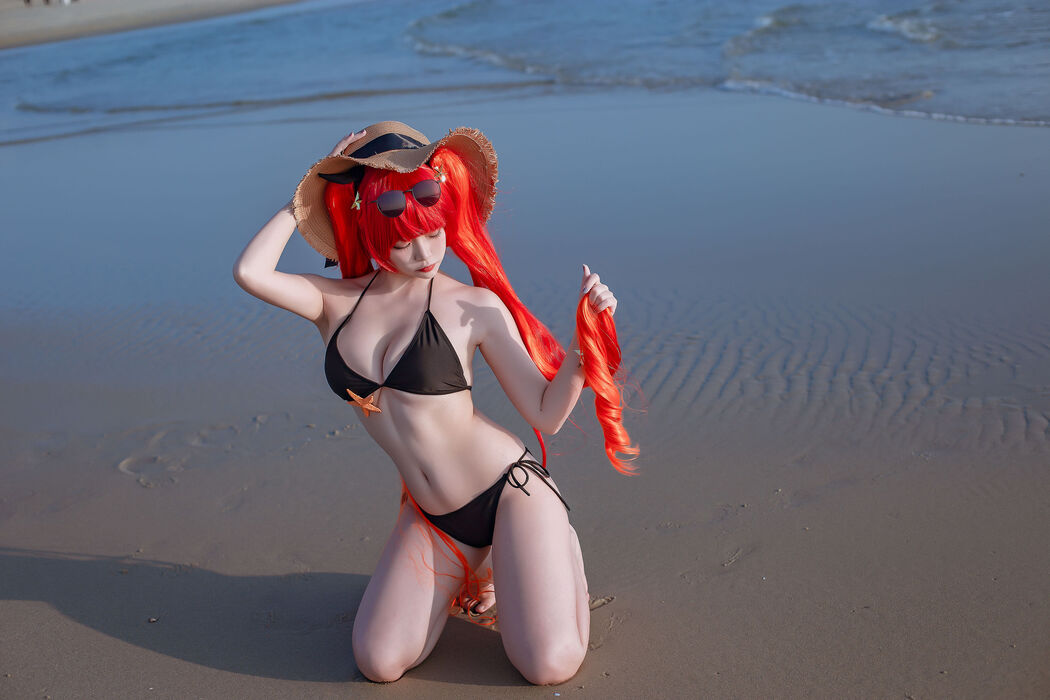 [Net Red COS] Popular Coser Nizuo Nisa-Blue Honolulu Swimsuit