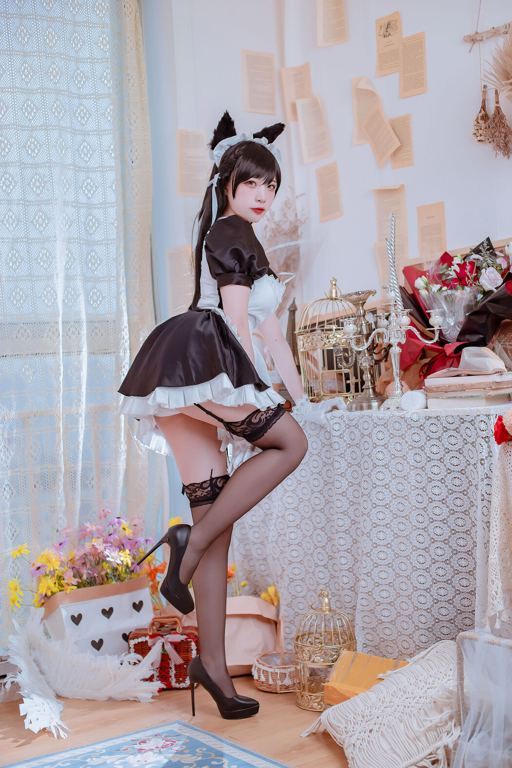 [Cosplay Photo] Popular Coser Nizo Nisa - The Blue Atago Maid of the Dog's Family