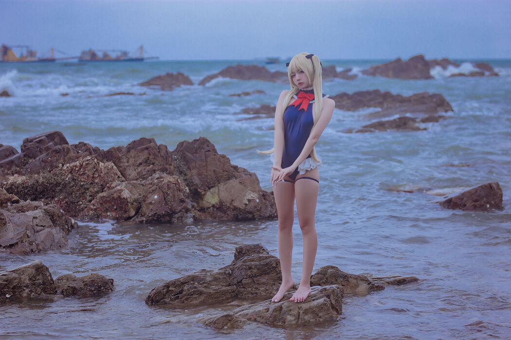 [Net Red COS] Popular Coser Nizuo Nisa-Blue Marie Rose Swimsuit