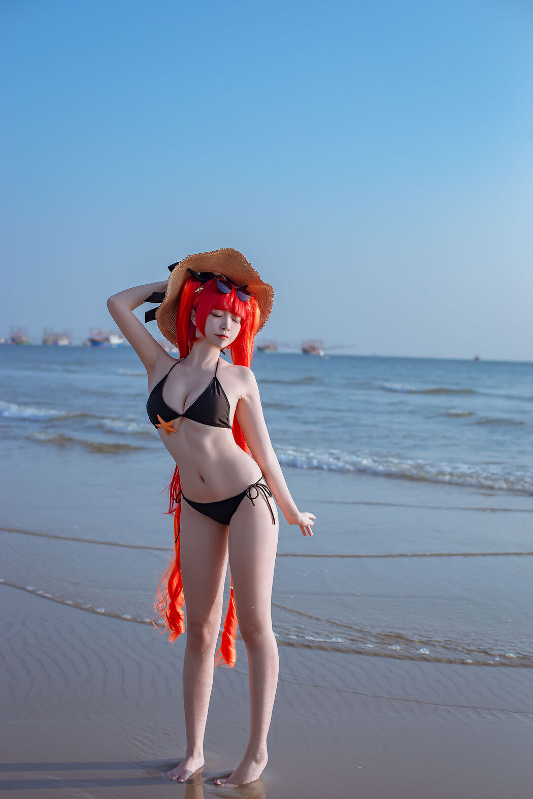 [Net Red COS] Popular Coser Nizuo Nisa-Blue Honolulu Swimsuit