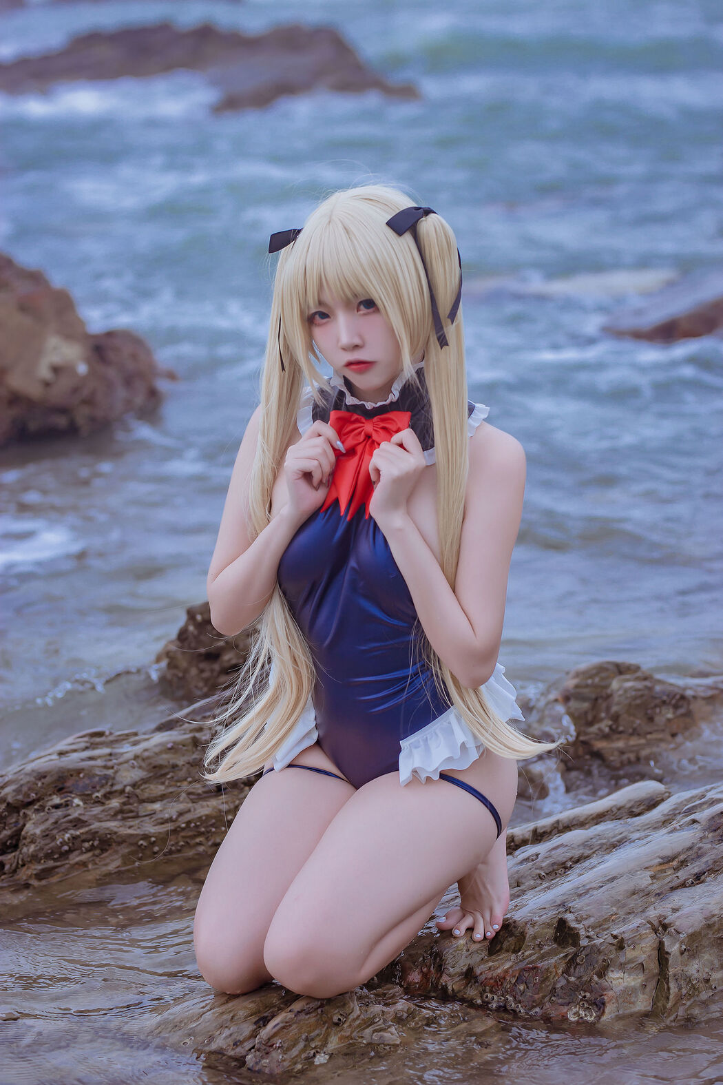 [Net Red COS] Popular Coser Nizuo Nisa-Blue Marie Rose Swimsuit