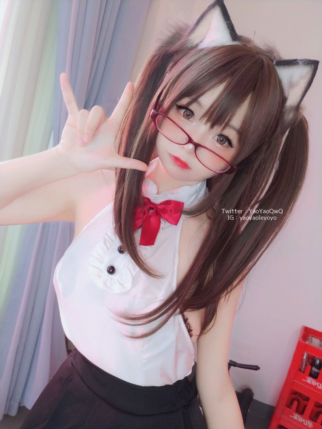 [Net Red COS] Cute Girl Coser Shakes Music Yoyo-Black Tights