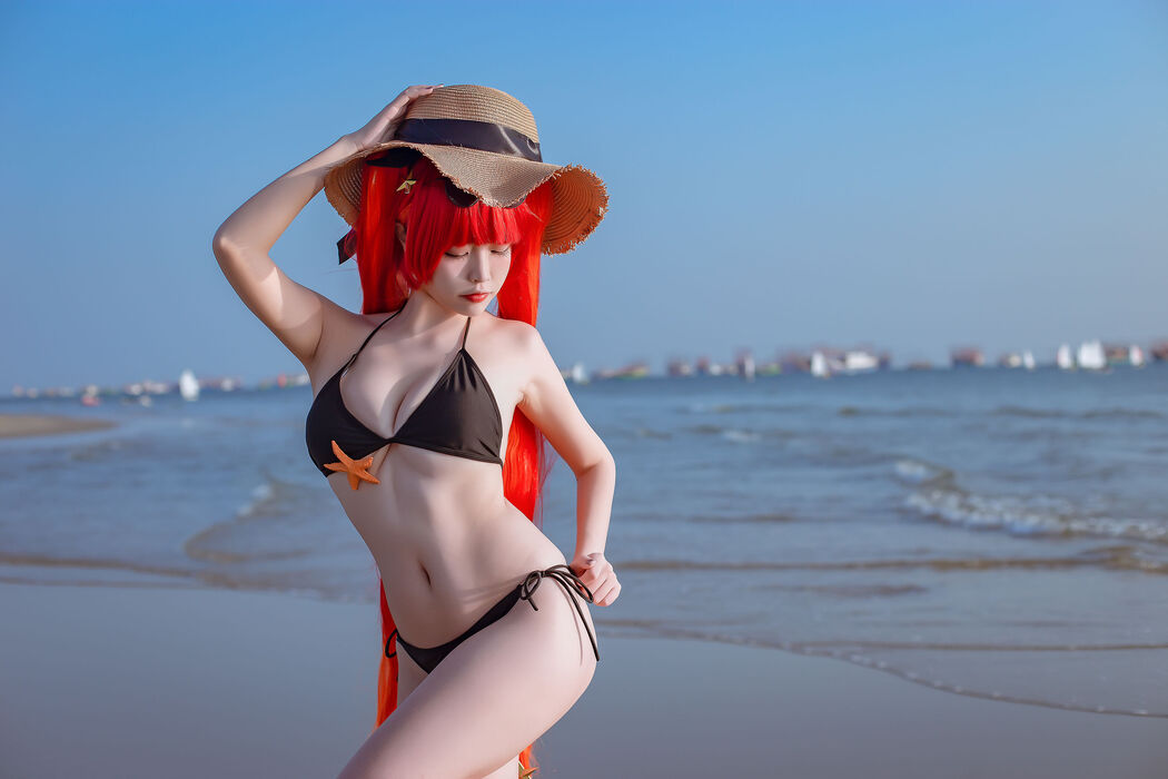 [Net Red COS] Popular Coser Nizuo Nisa-Blue Honolulu Swimsuit