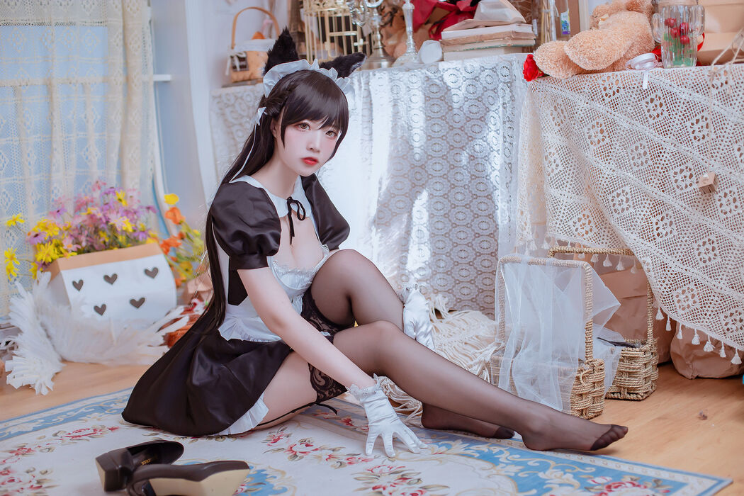 [Cosplay Photo] Popular Coser Nizo Nisa - The Blue Atago Maid of the Dog's Family