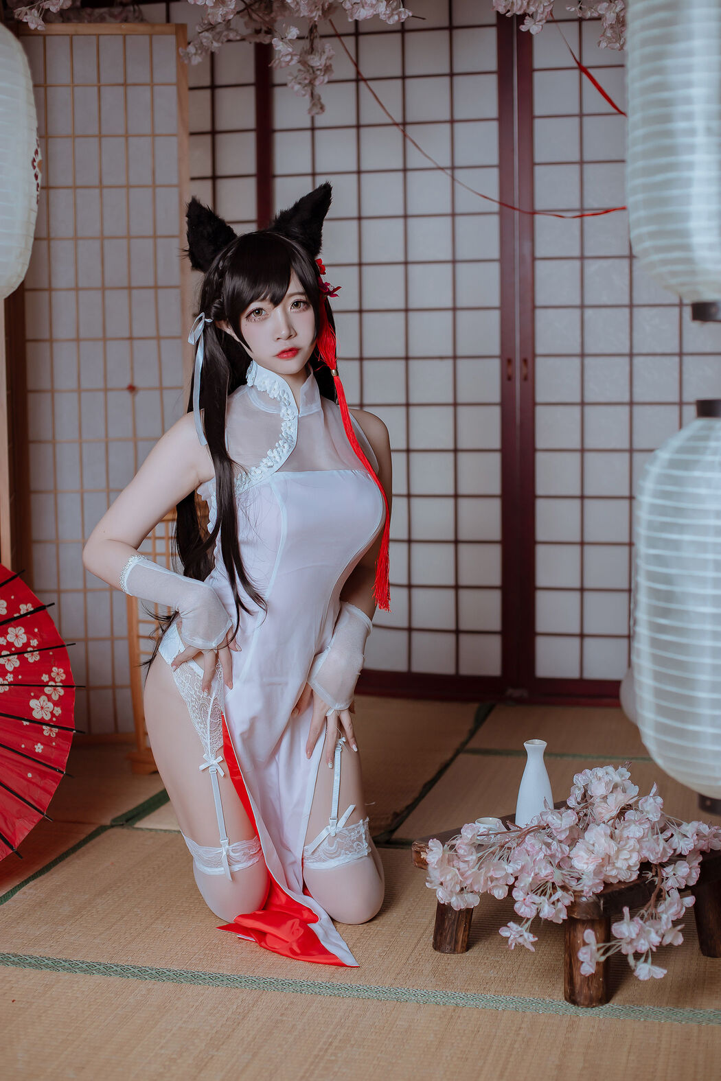 [Cosplay Photo] Popular Coser Nizuo Nisa - Canine's Dependent Blue Atago Cheongsam