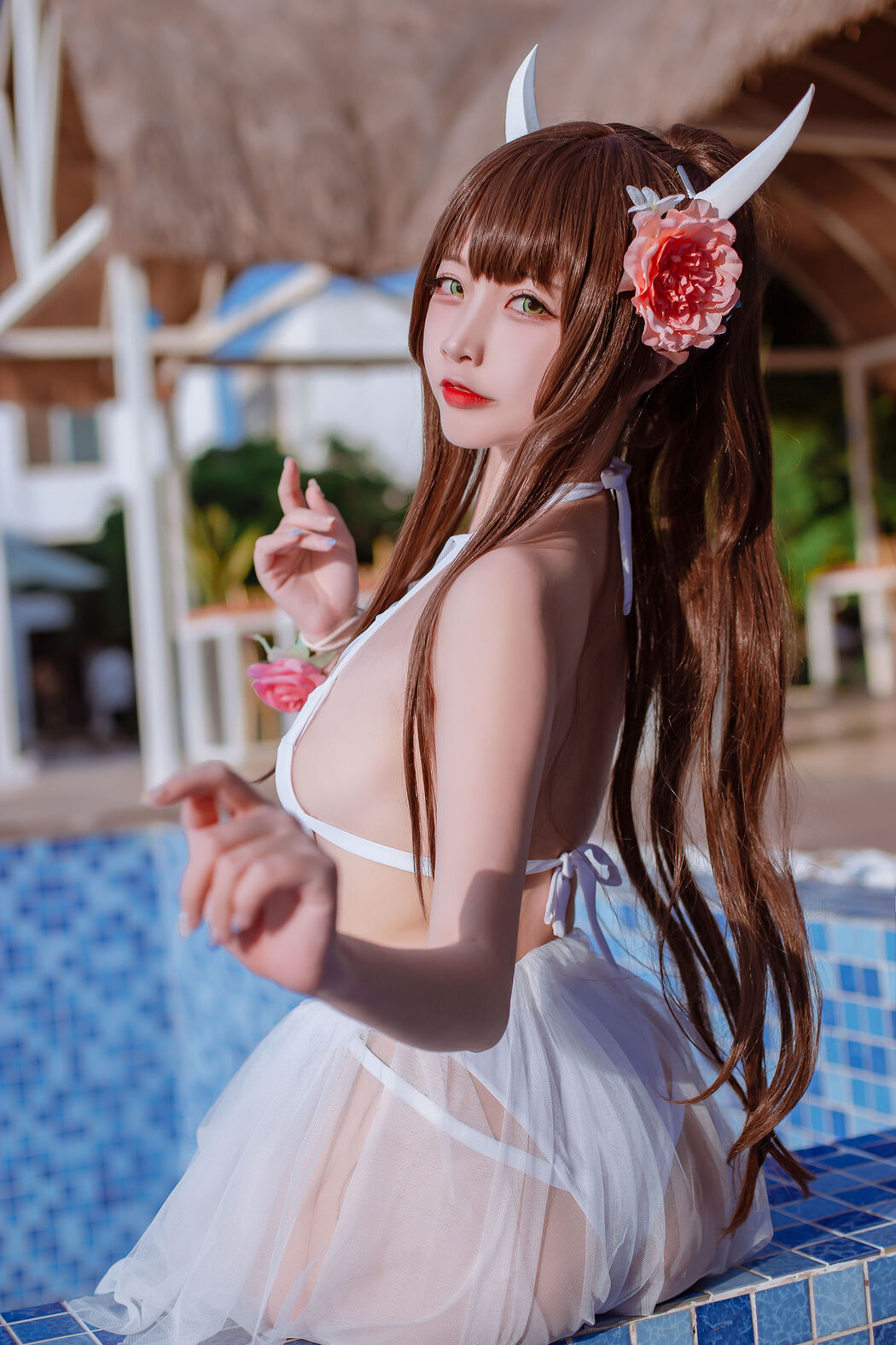 [Welfare COS] Popular Coser Nizuo Nisa - Blue Blue Sturgeon Swimsuit